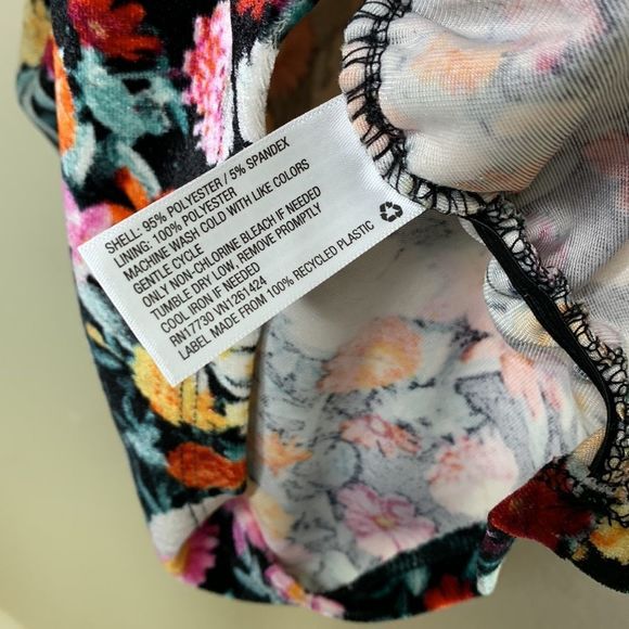 Wild Fable Velvet Floral Mini Dress New Small Ruched Long Sleeve - Picture 6 of 12